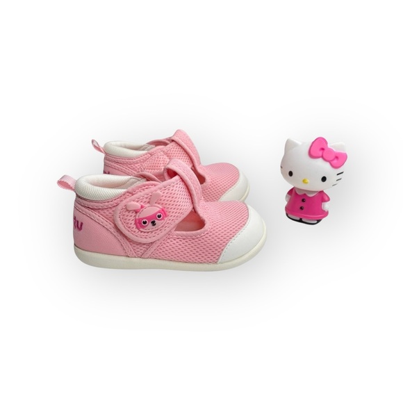 crtartu 𖠌 Mesh T Strap Cartoon Bunny Baby Walker Sandals 𖠌 Pink Toddler 6 6.5 - Picture 2 of 16